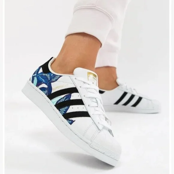 adidas | Shoes | Like New Adidas Superstar Floral Embroidery Sneaker |  Poshmark